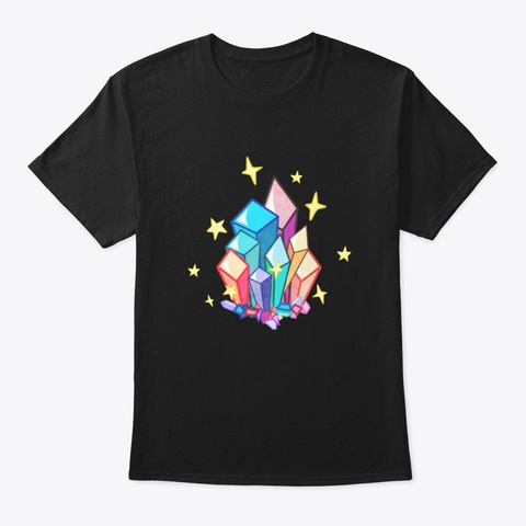 Sparkly Gemstones Black T-Shirt Front