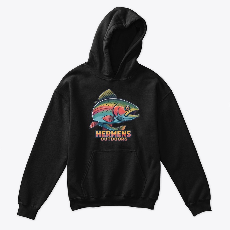 Kids Pullover Hoodie with Trout Logo
