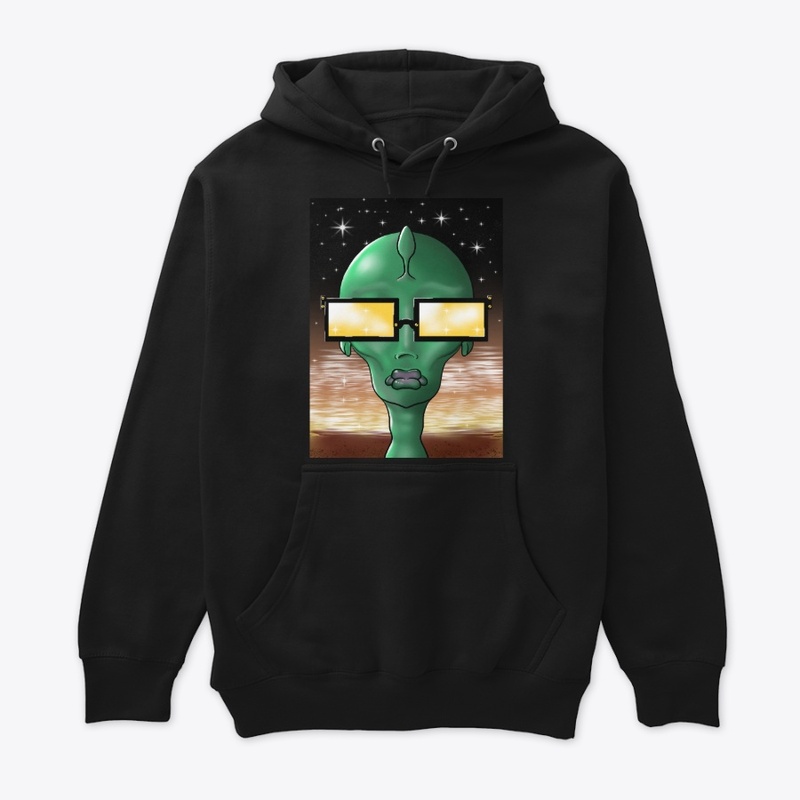 GREEN FEMALE ALIEN IN SUNGLASSES