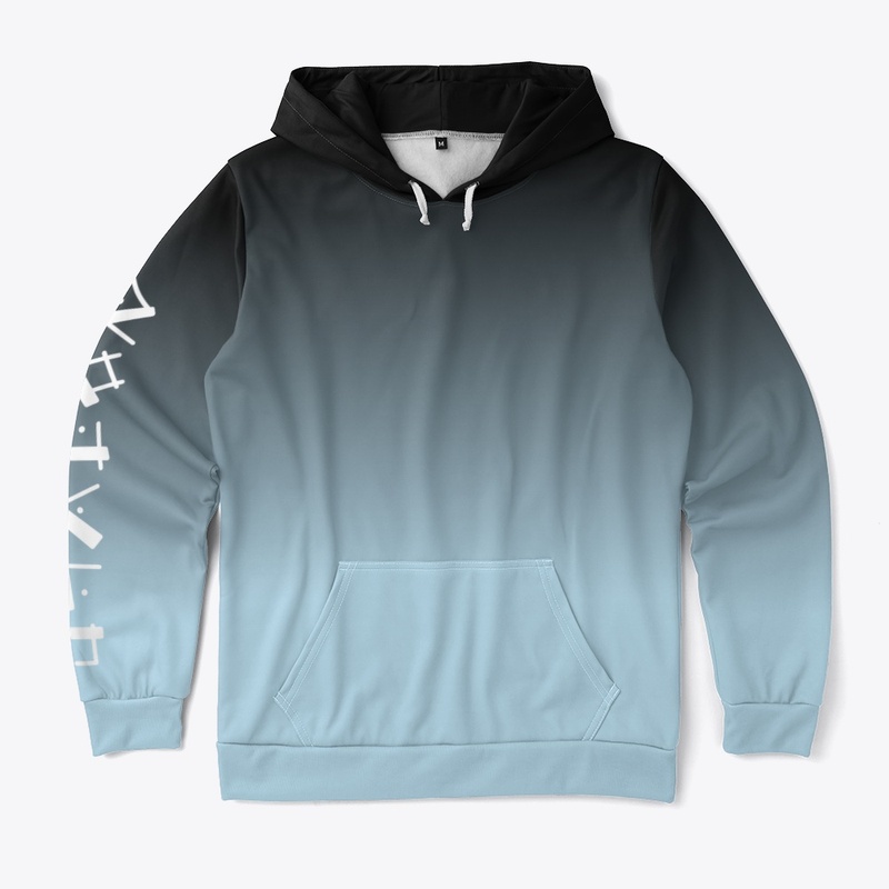 "Dragon" Pale Blue Ombré Hoodie