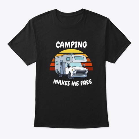 Camping Gift Black T-Shirt Front