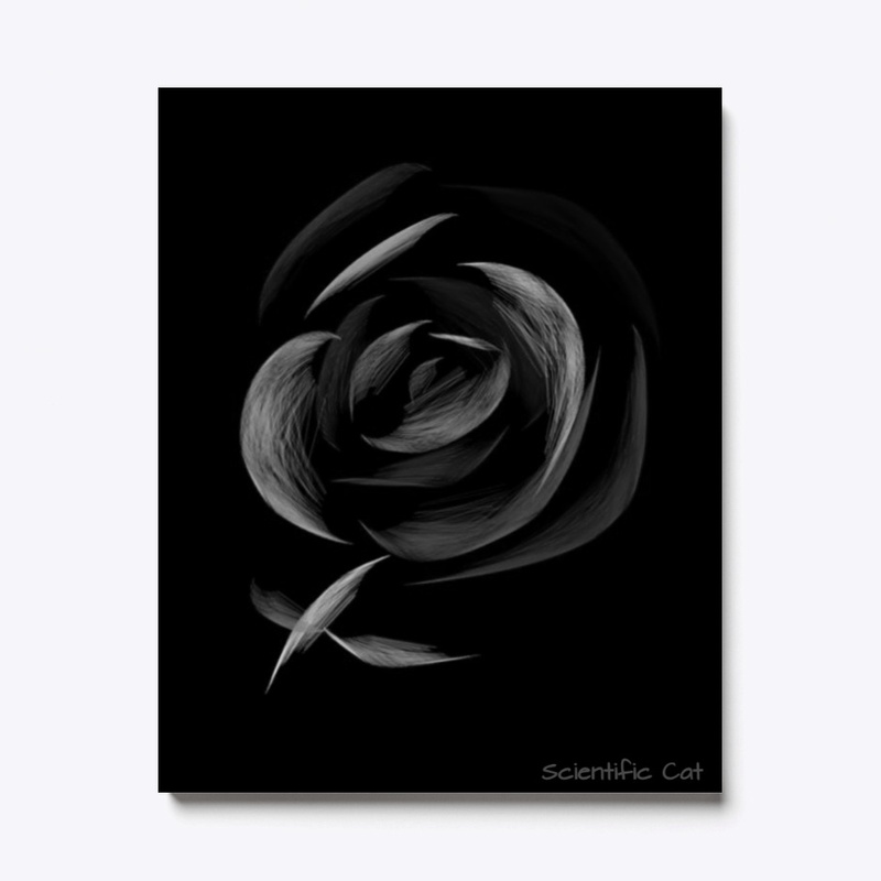 Canvas B&W Print One Rose "The Singled"