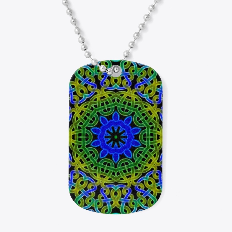 Blue Green Celtic Knot Kaleidoscope