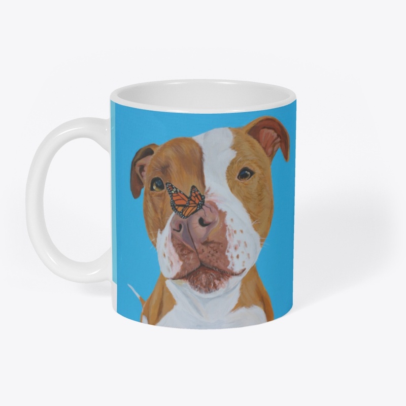 Pitbull Staffy with Butterfly