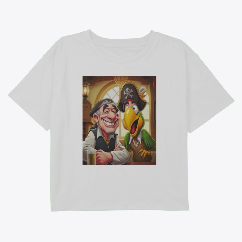 A MAN WITH PARROT T.SHIRT
