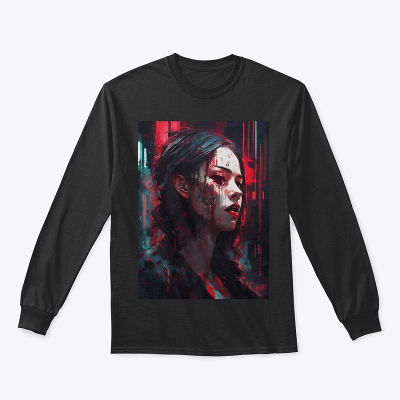 Illustration vampire style of glitch art