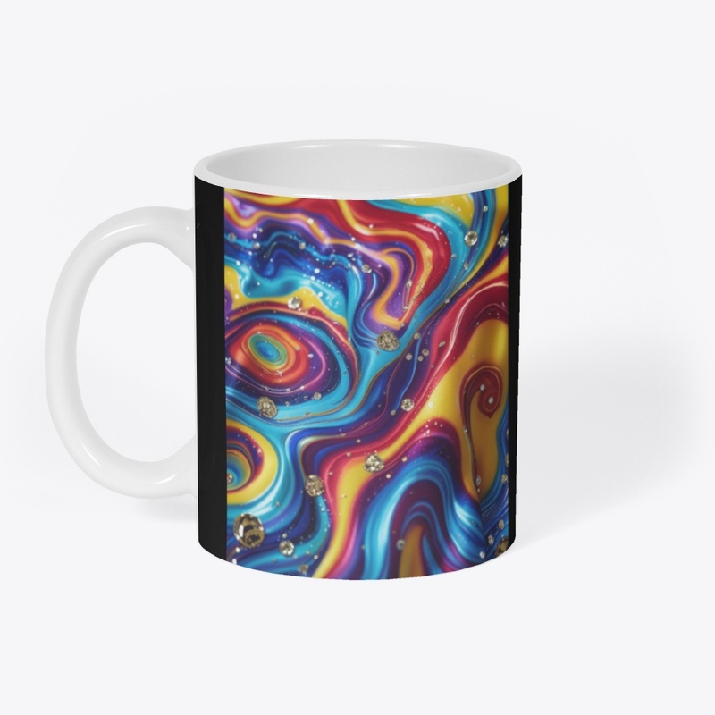 Colorful Vortex with Diamonds Design 
