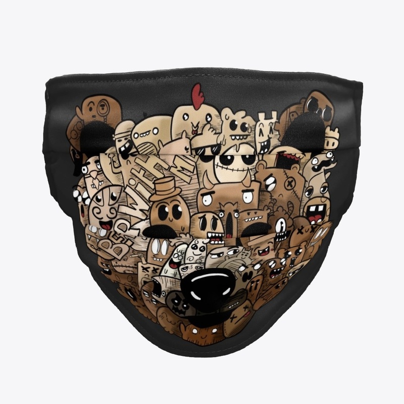 Bear with me: Bear doodle face mask