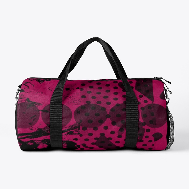 Pink Blk Paint Splatter Abstract