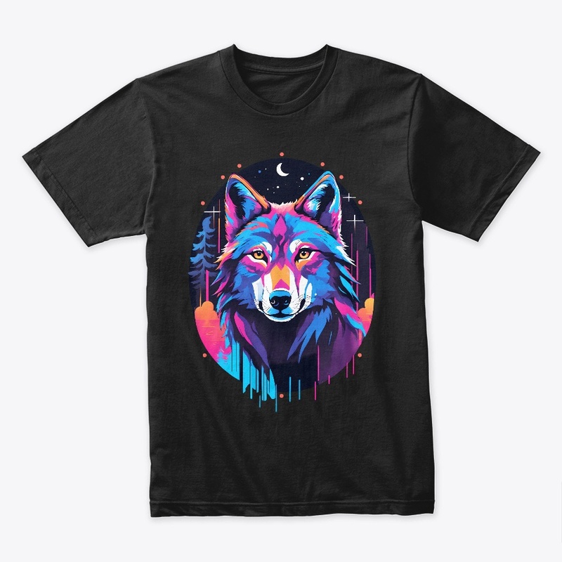 Eerie Neon Blacklight Wolf Shirt