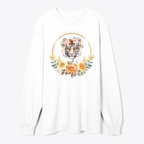 Beautiful Tiger White T-Shirt Front