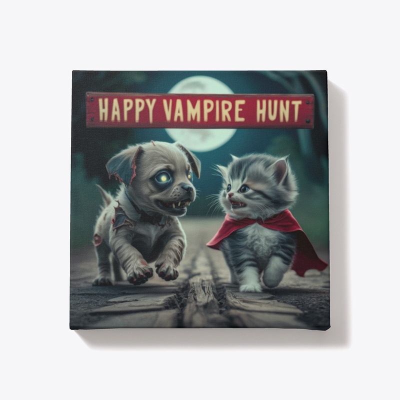 Cute & Creepy Vampire Hunt Canvas