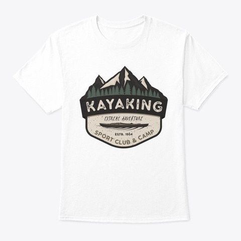 Kayaking White T-Shirt Front