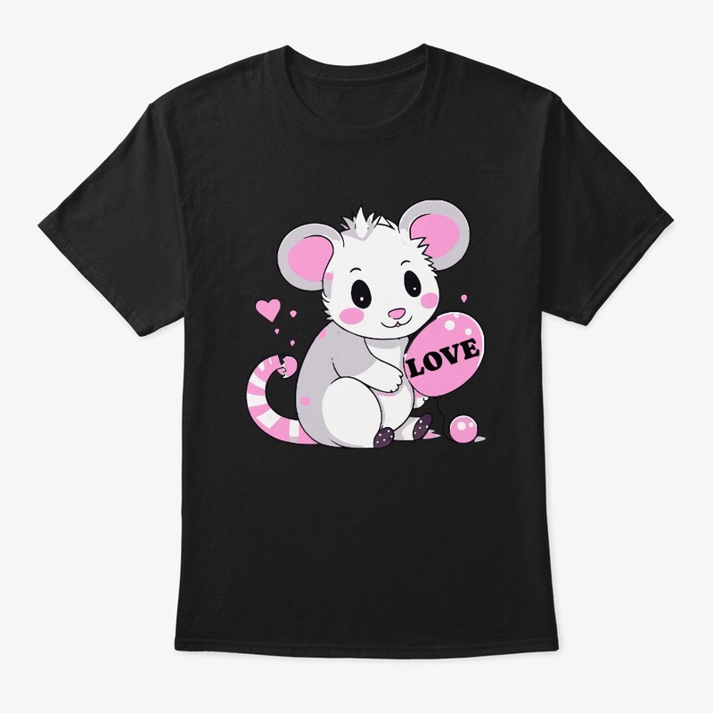 Opossum with love balloon 