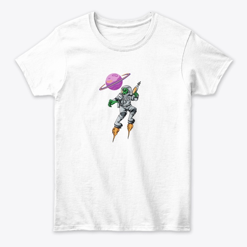 White Astronaut Graphic T-Shirt