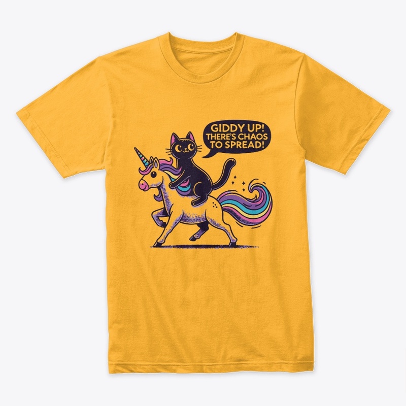 Funny Cat Riding Unicorn