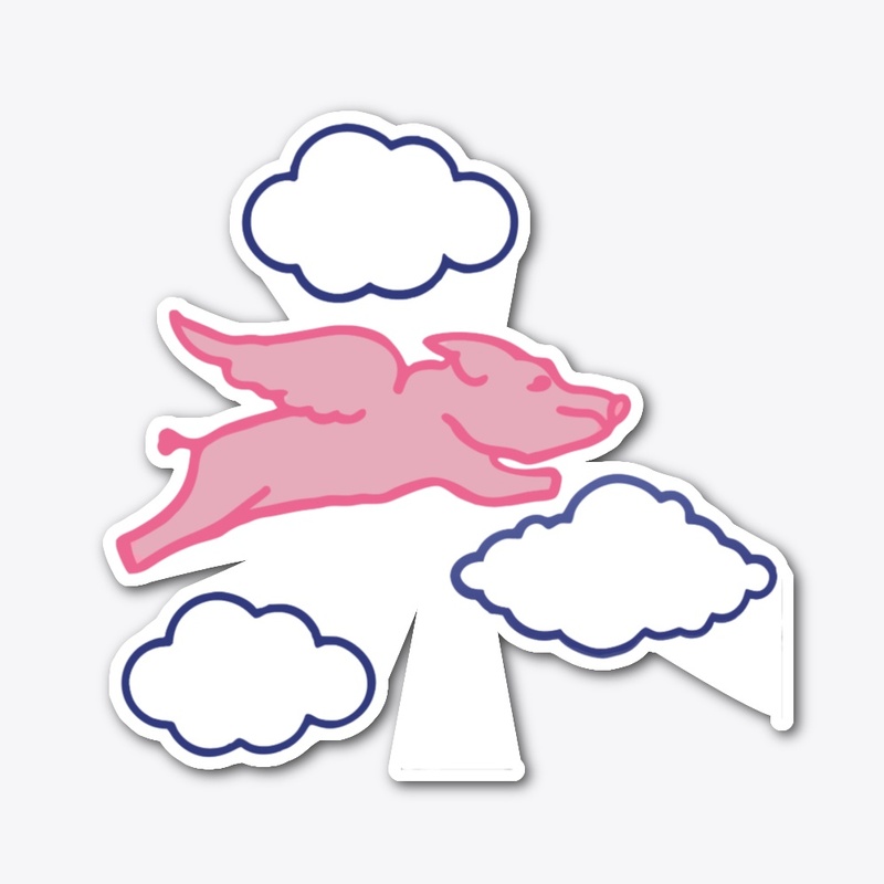 When Pigs Fly Whimsical Sky Illustration
