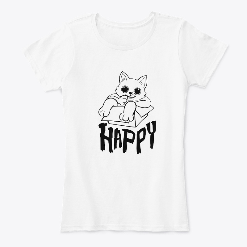 happy cat line art