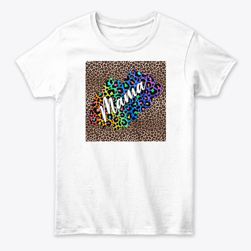 Mama With Rainbow Cheetah Print