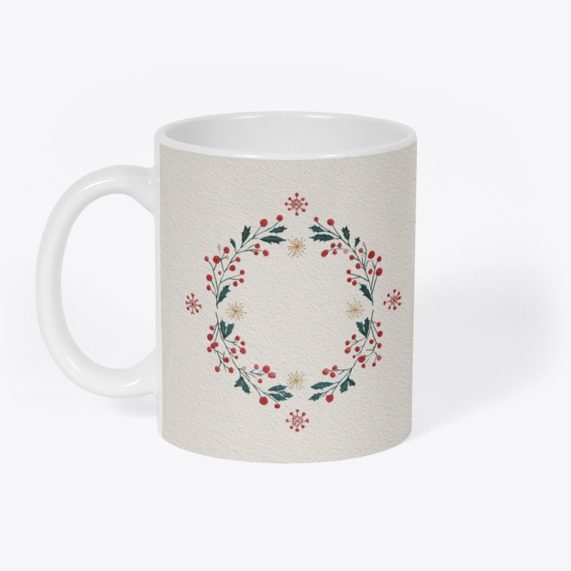 Floral Wreath Holiday Christmas Art