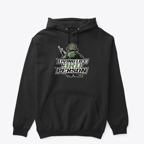 Living Life In 3rd Person Black T-Shirt Front