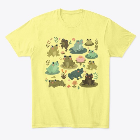 Froggies And Flowers Lemon Yellow  Kaos Front