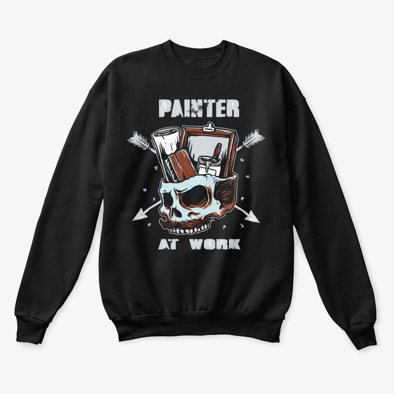 PAINTER AT WORK SKULL ART
