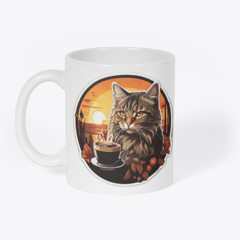 Cat And Coffee and Sun