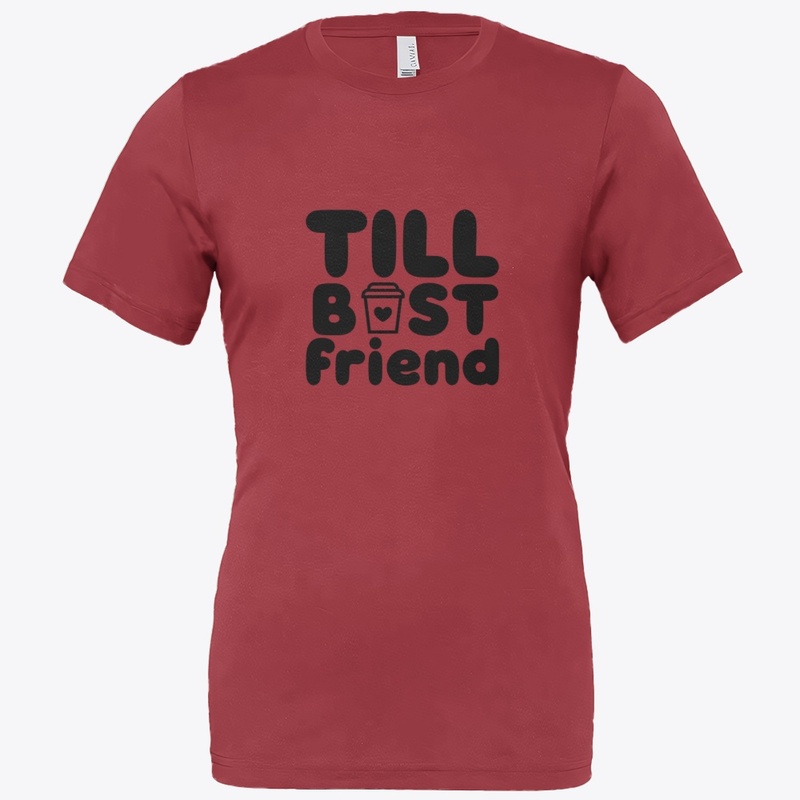 Tall Best Friend Coffee Cup Tee  Fun BFF