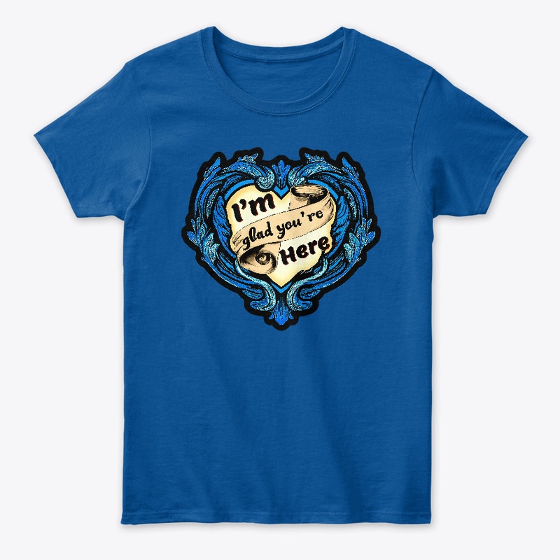 Baroque Heart royal blue womens tee