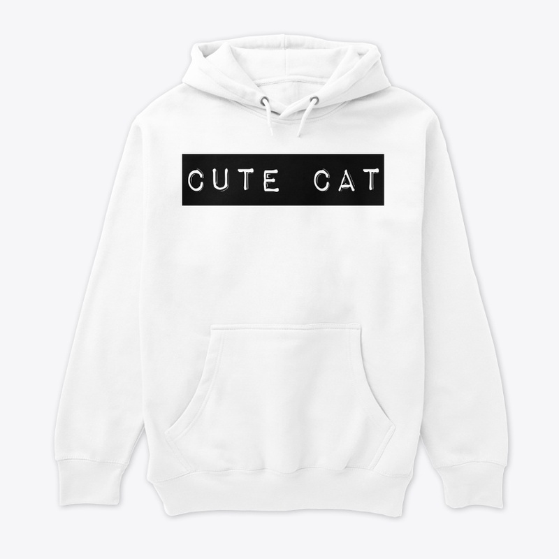 Hoodie with Cute Cat Text logo
