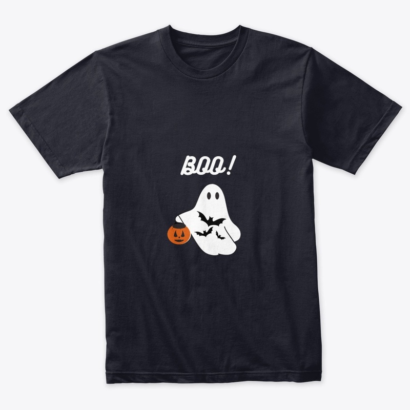 Black Illustrated Ghost T-shirt 