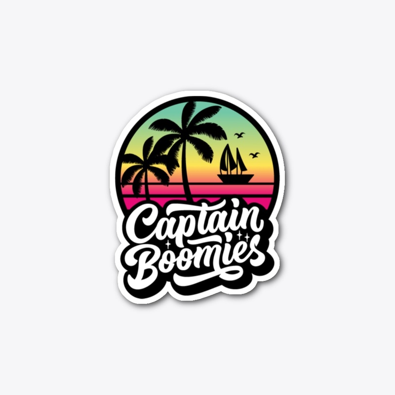 Captain Boomies Sunset Sticker