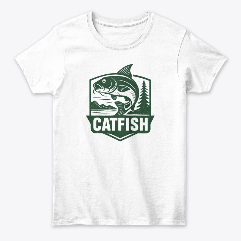 Retro Catfish Fishing Badge