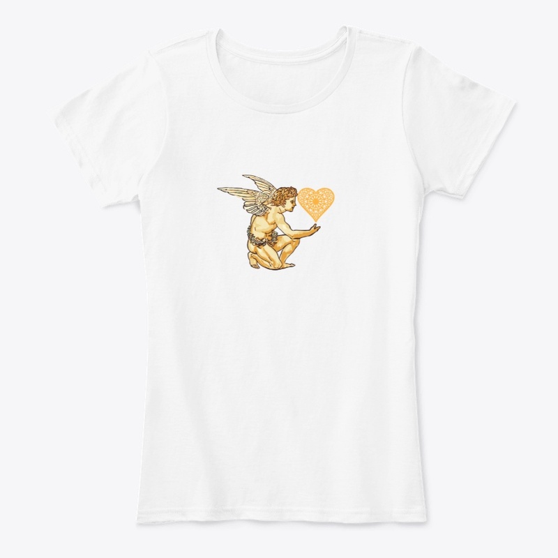 Angel  Holding a Golden Heart 