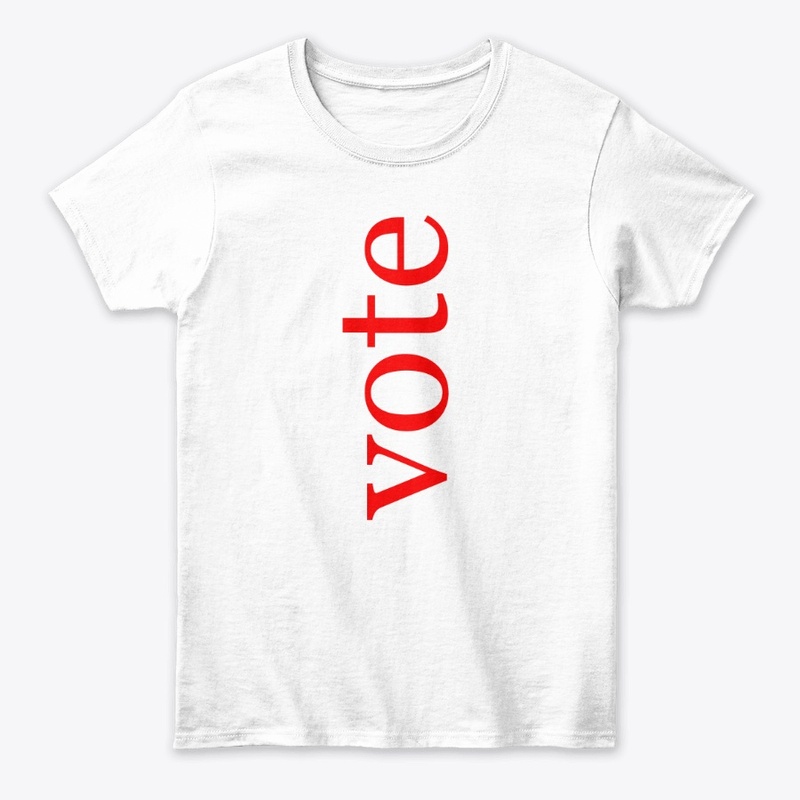 Vote Written in Red Vertical