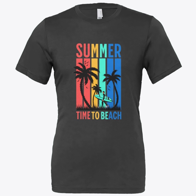 Retro Summer Time to Beach Surf Design