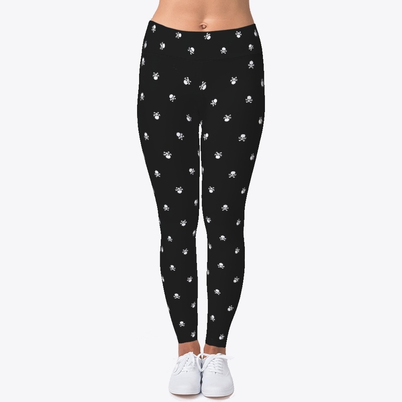 Halloween, White Skulls, Leggings.