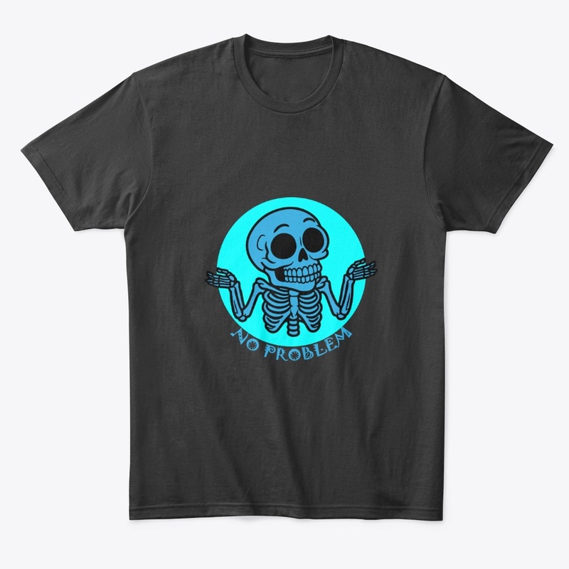 Neon Skeleton Circle No Problem