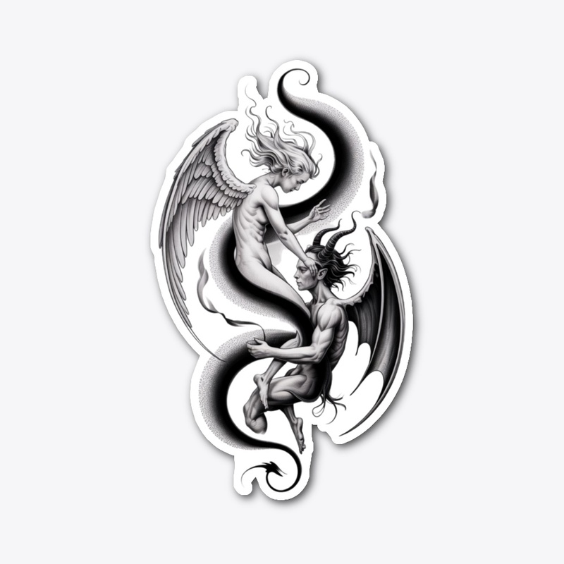 Artwork Of Angel And Demon