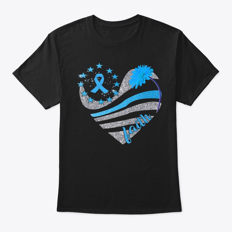 DIABETES AWARENESS FAITH HEART BLUE RIBB