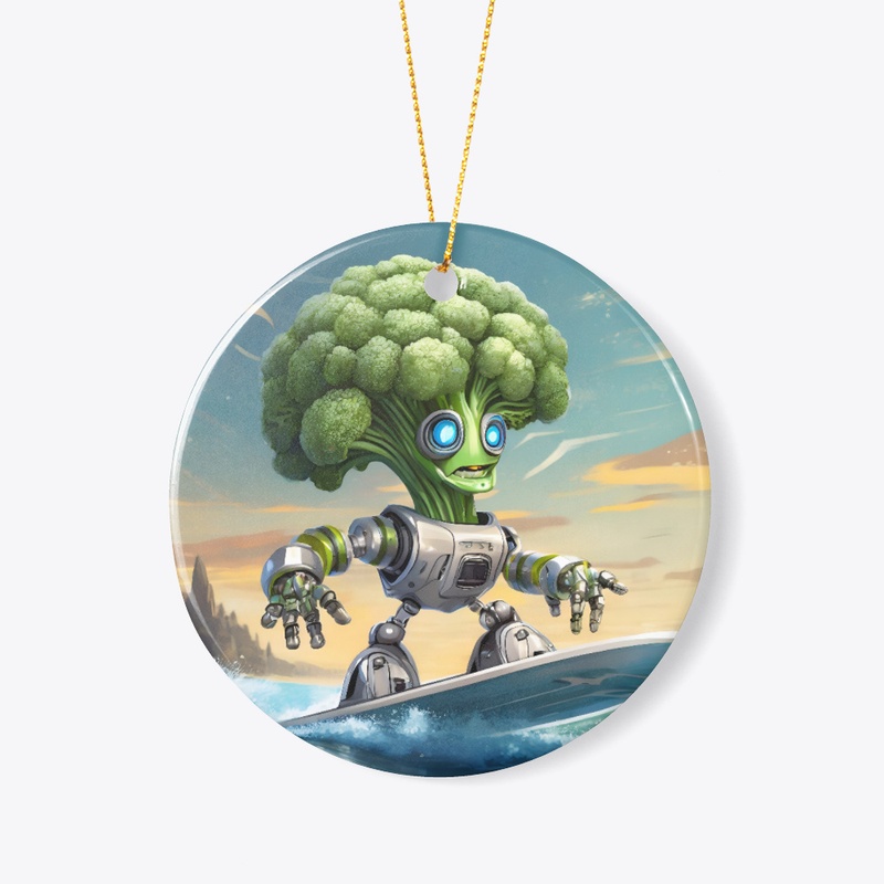 Robotic Broccoli on a surfboard