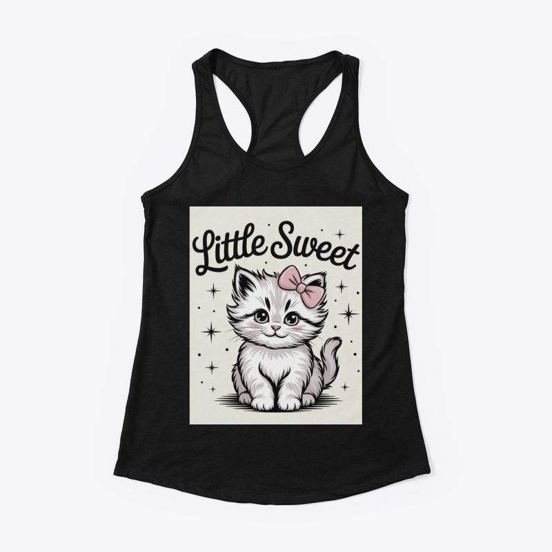 Girl's Tank Top Little Sweet Cat Design 