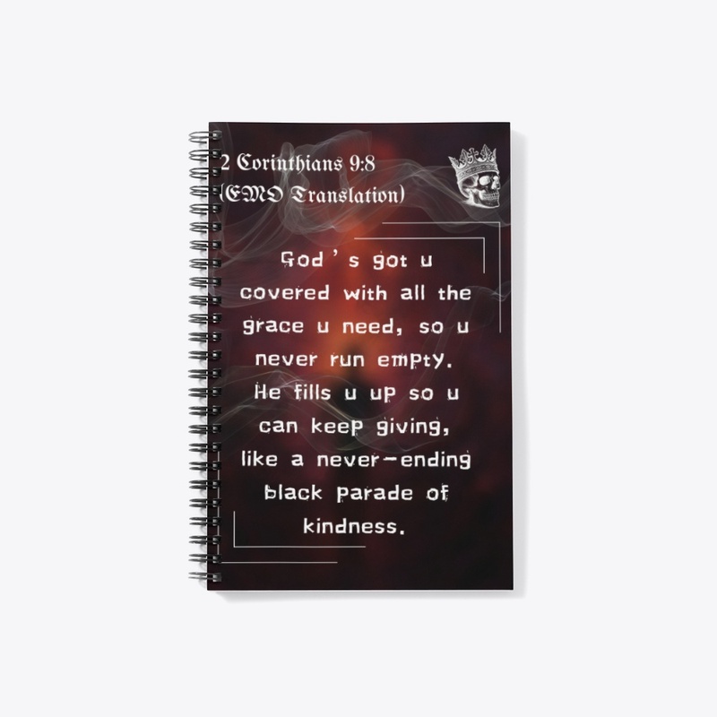 2nd Cor. 9:8 EMO | Notebook & Sticker 
