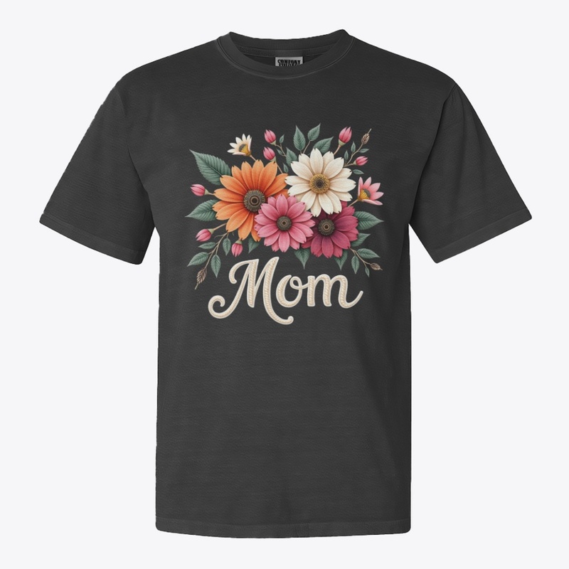 Elegant Botanical Wildflower Mom Tee