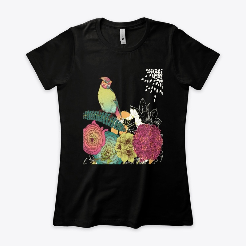  Bird and flowers