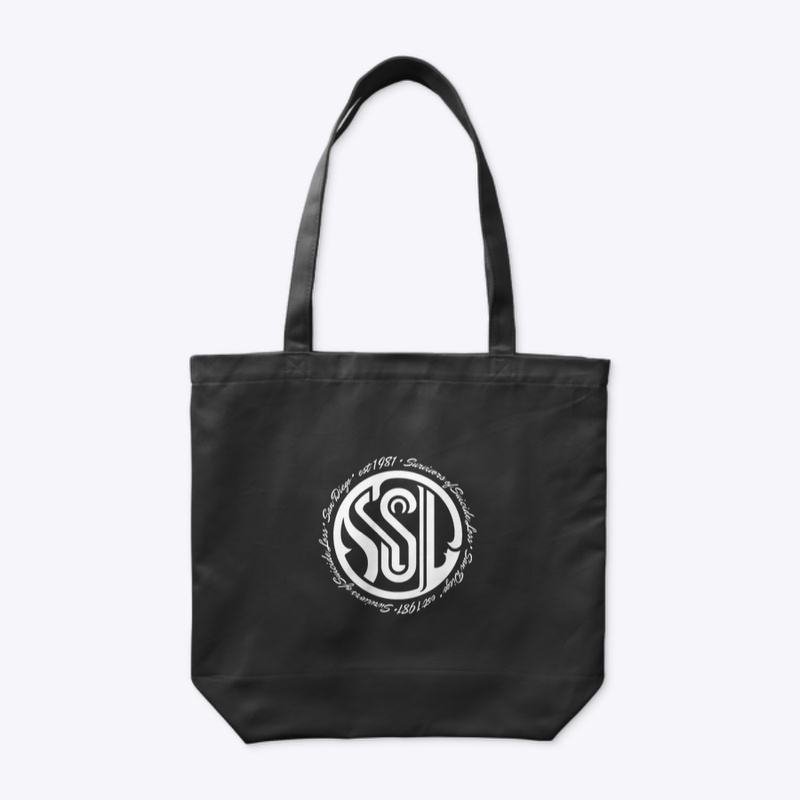 Abstract logo black & white cotton tote