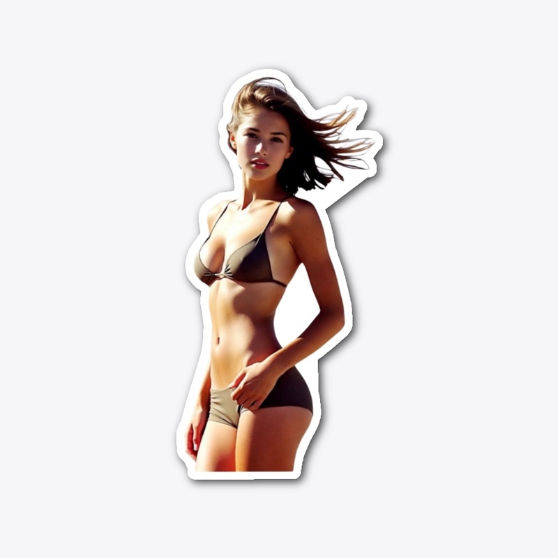 Taupe Bikini Model Sticker