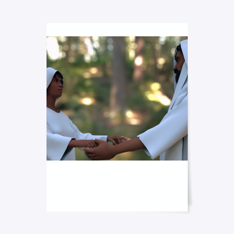 Yeshua and Mary Magdalene in forest 3D