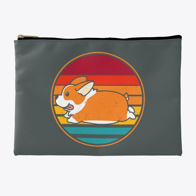 Cute Corgi With Rainbow Background